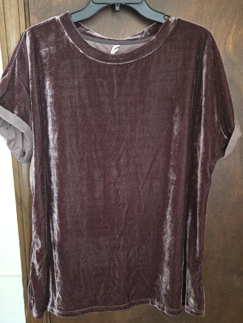 Wishlist Velvet Tee in Deep Plum